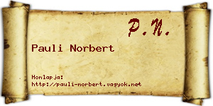 Pauli Norbert névjegykártya